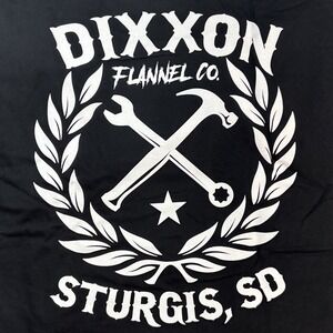 Dixxon Men's XL Short Sleeve Black T-Shirt White Sketchy Crest NEW